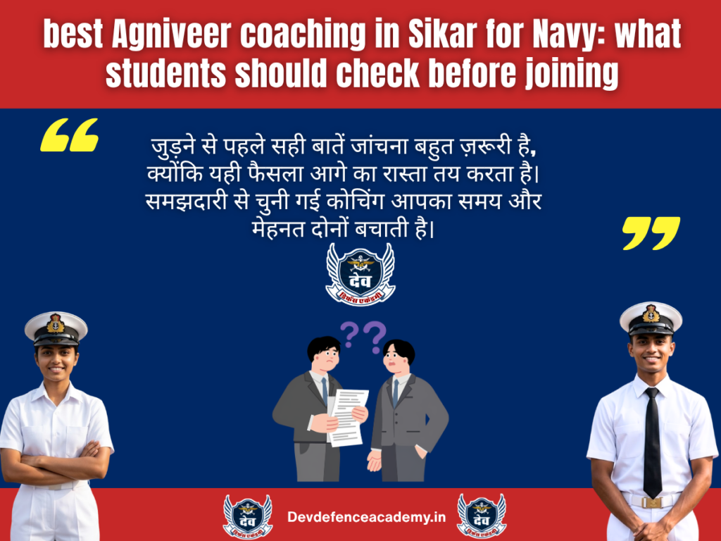 best Agniveer coaching in Sikar for Navy: what students should check before joining
