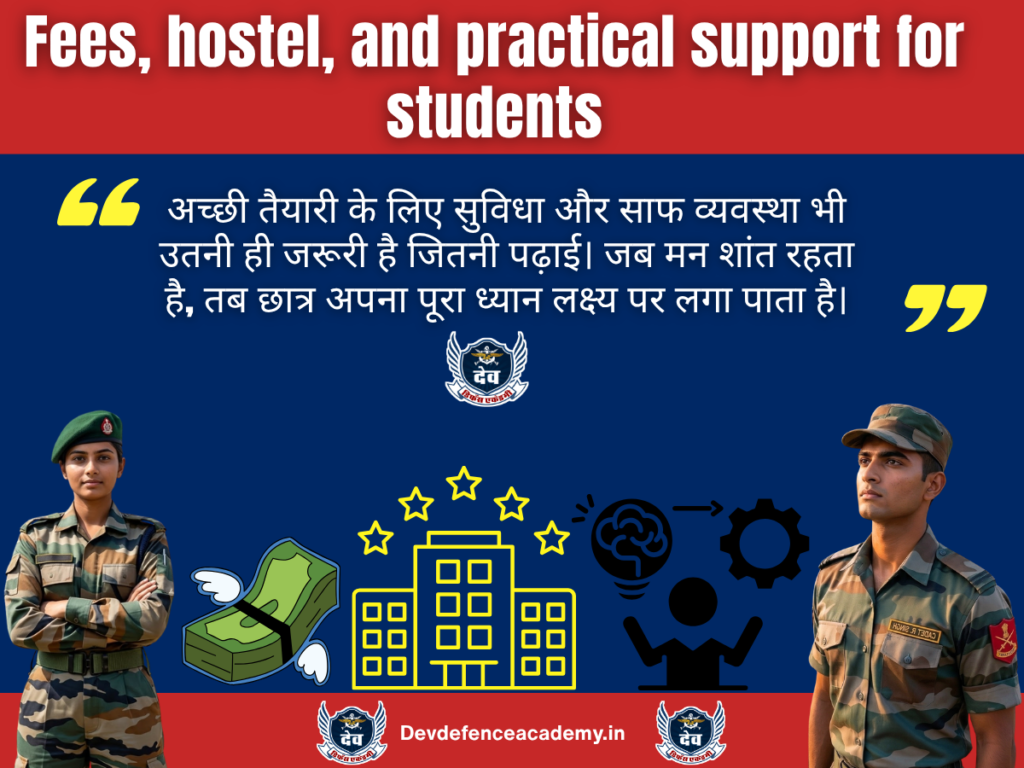 Fees, hostel, and practical support for students