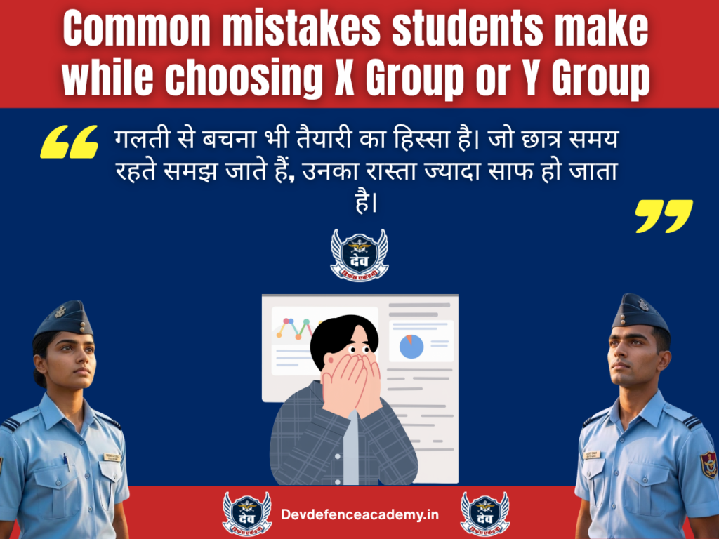 Common mistakes students make while choosing X Group or Y Group
