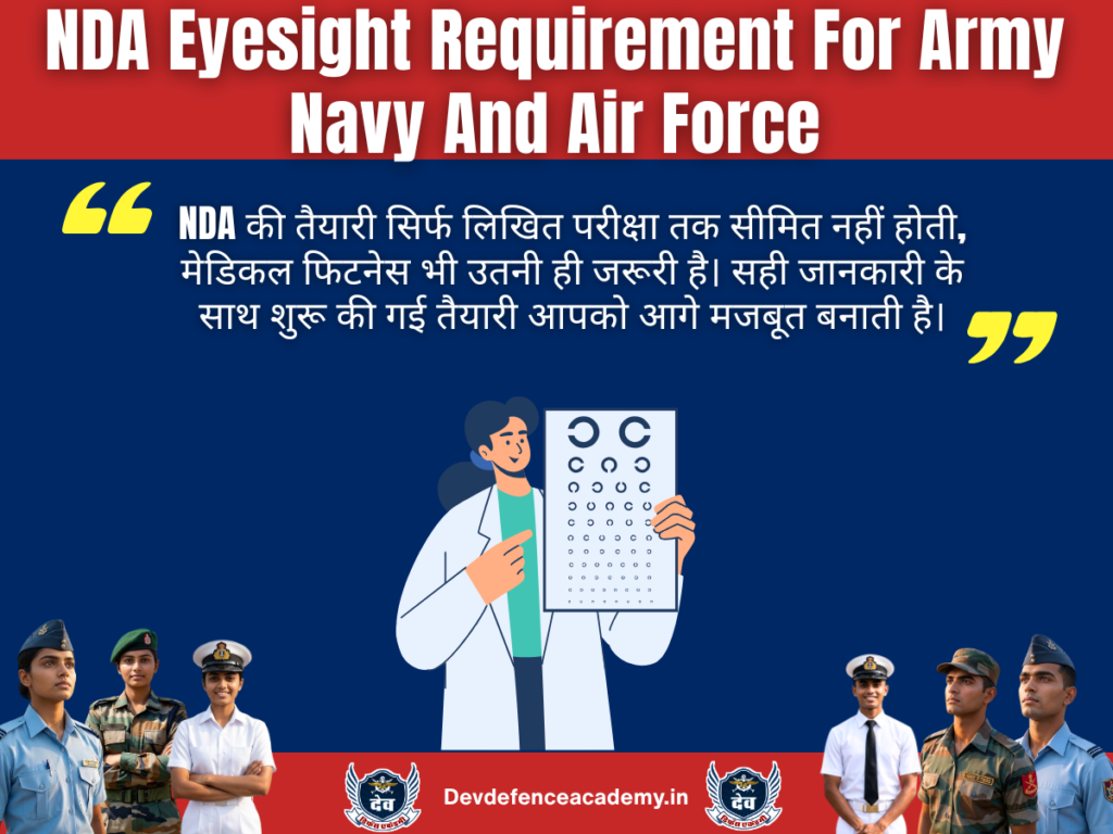 NDA Eyesight Requirement For Army Navy And Air Force