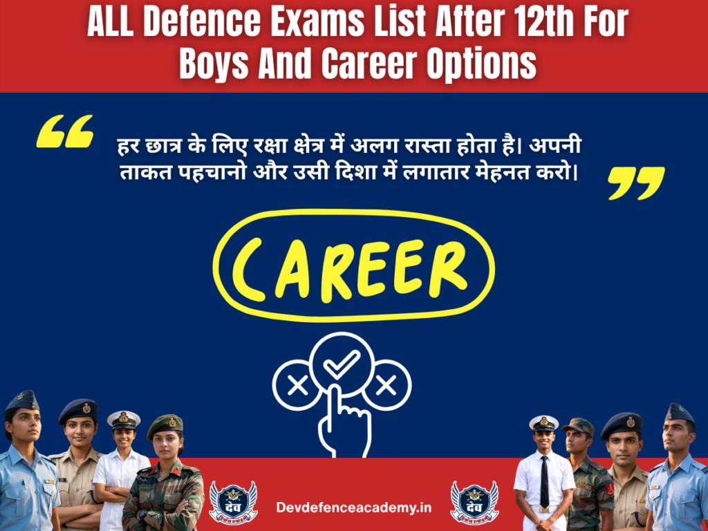 ALL Defence Exams List After 12th For Boys And Career Options