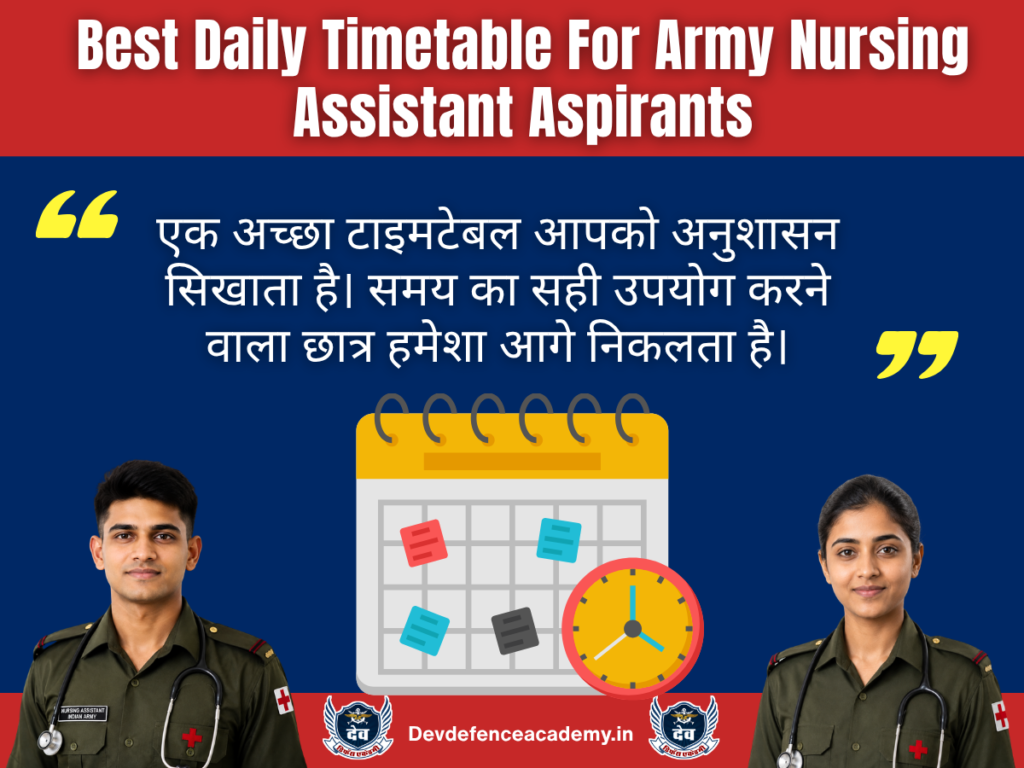 Best Daily Timetable For Army Nursing Assistant Aspirants