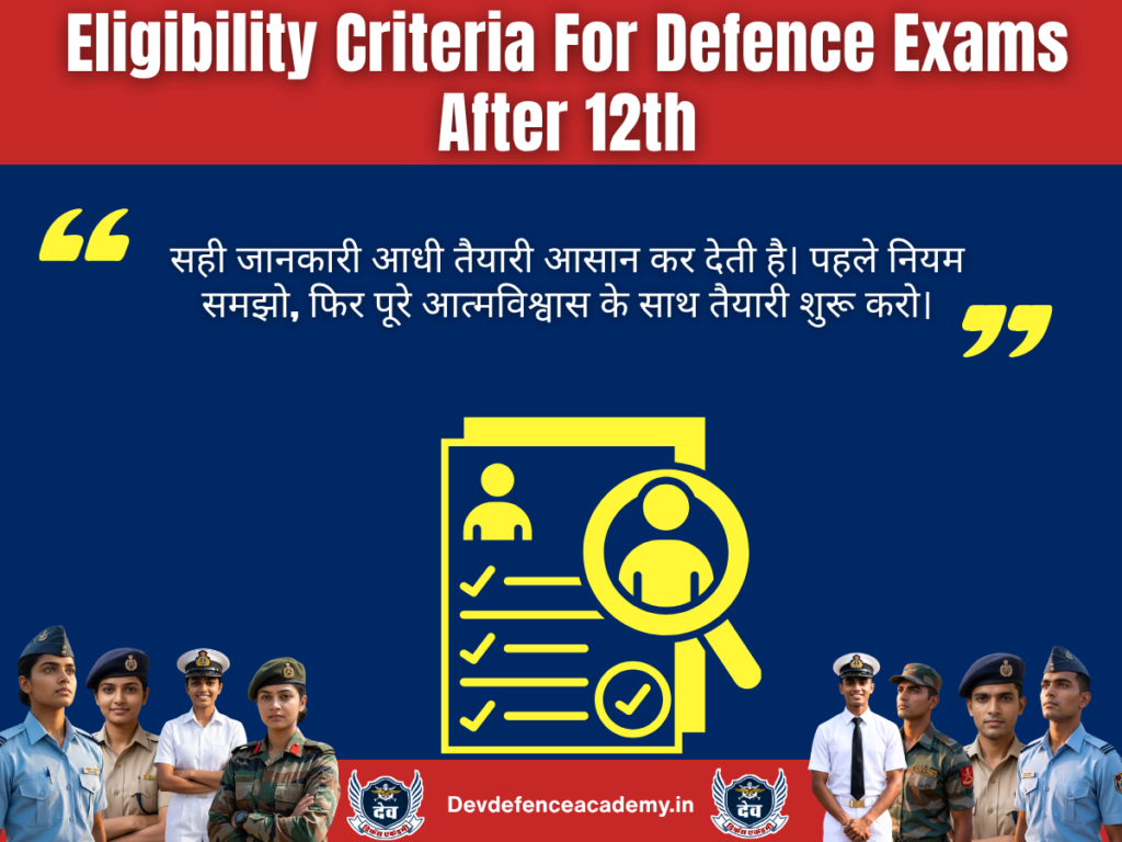 Eligibility Criteria For Defence Exams After 12th
